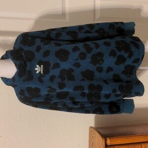 adidas Women's Blue & Black Cowl Neck Pullover Fleece. Size S/ Oversized
